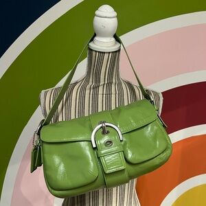 Coach Soho double pocket Green Leather Shoulder Bag